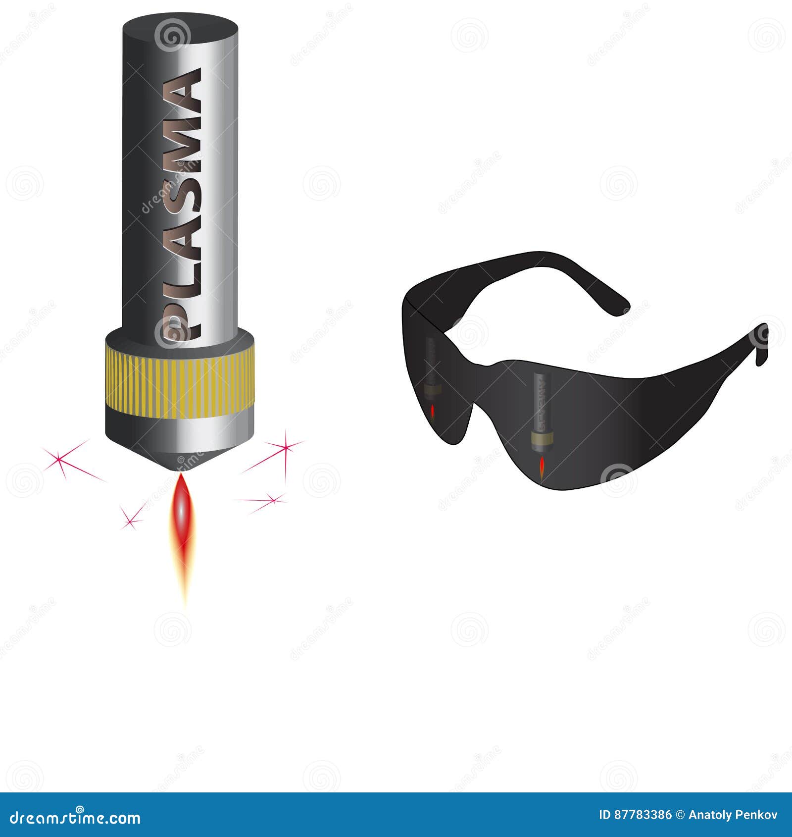 Plasma Cutting Danger for Eyes Stock Vector Illustration of danger
