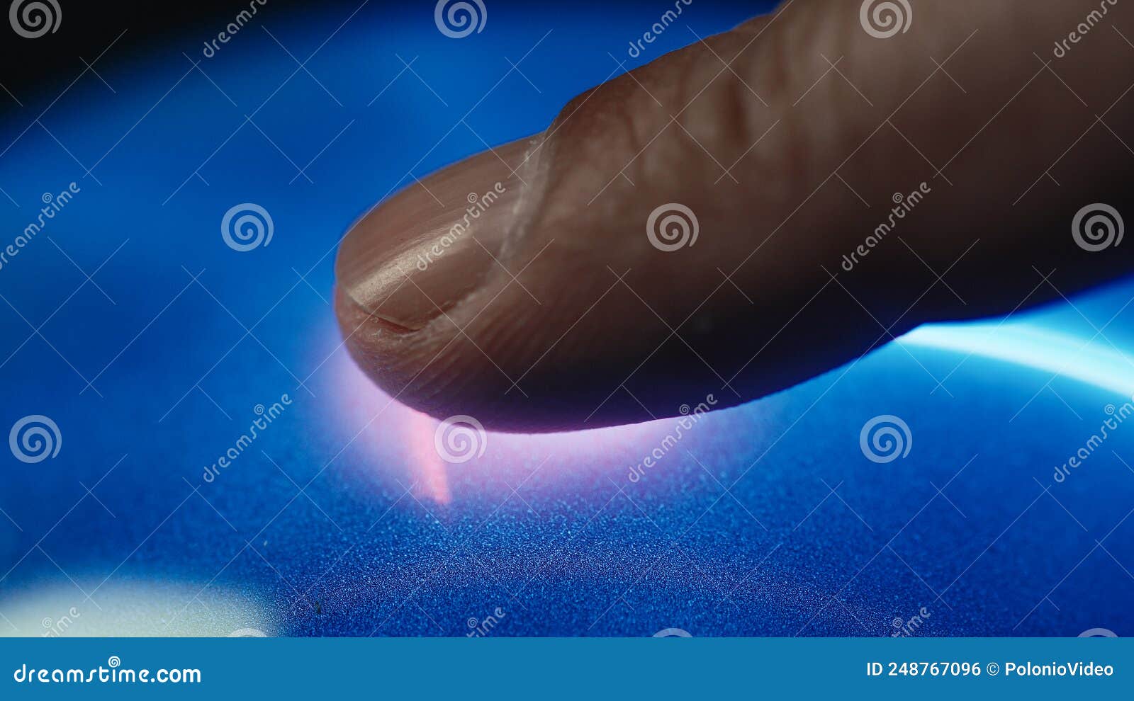 Plasma Impulse Touch ID Recognition Technology Device Stock Photo
