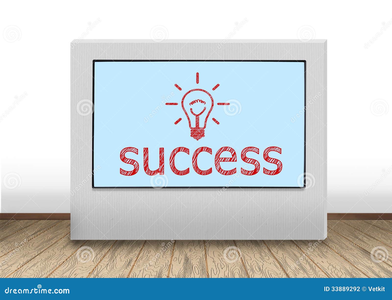 Plasma panel with success stock photo. Image of solution 33889292