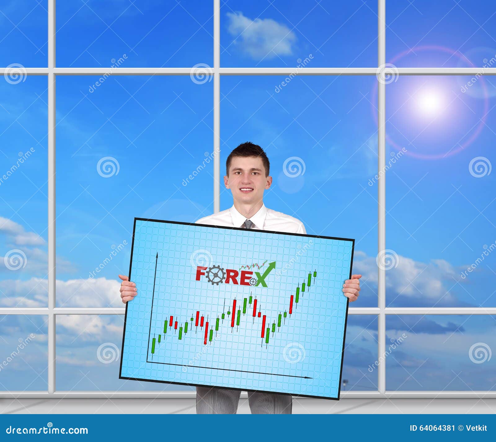 Plasma Panel with Success Chart Stock Image Image of flow, graph