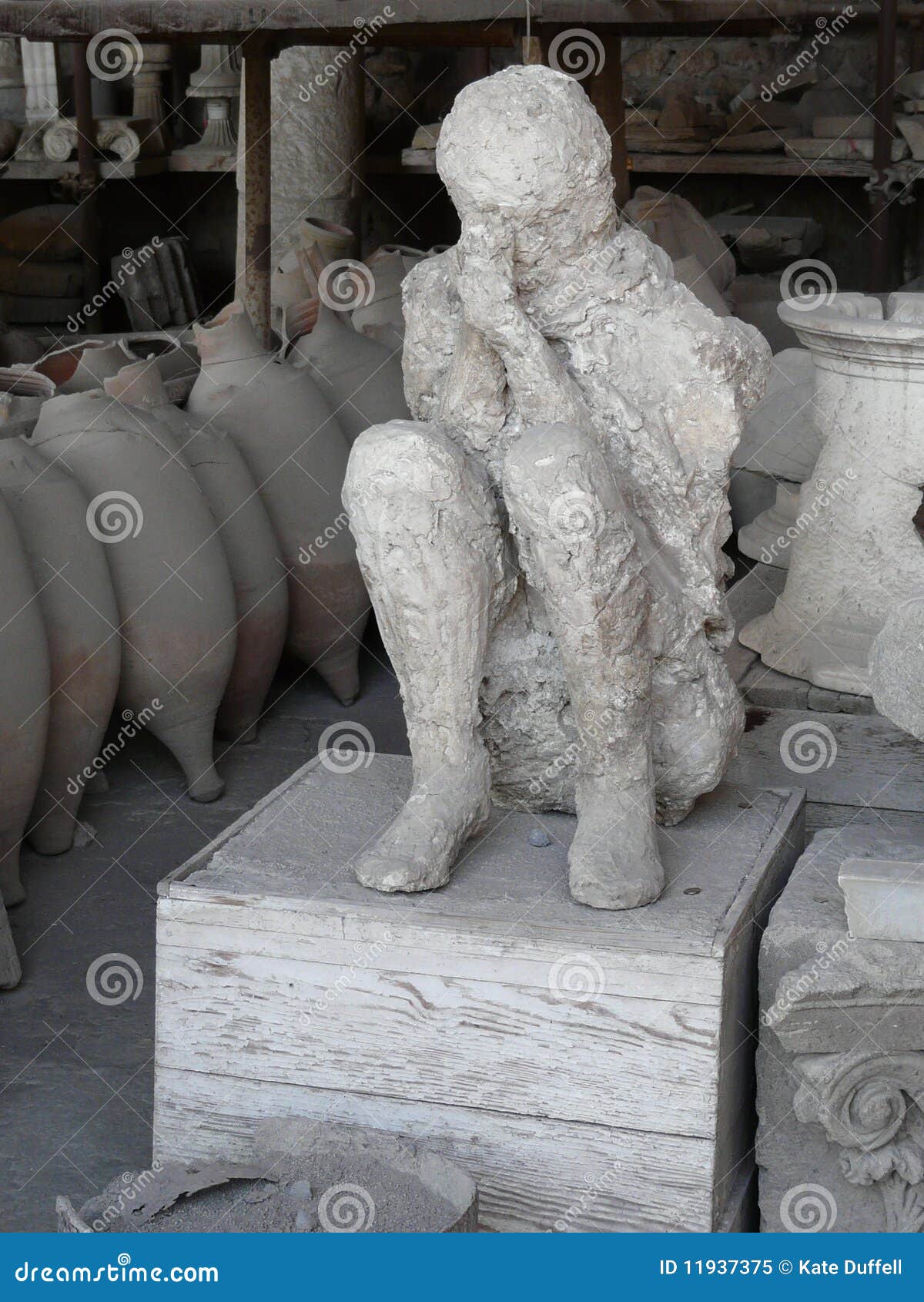 plaster cast of a woman killed in pompeii