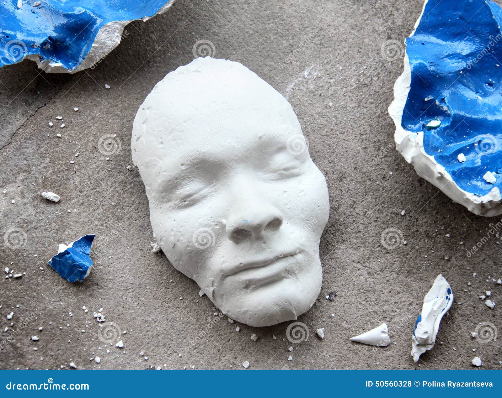 Plaster face mask stock photo. Image of clay, concrete 50560328