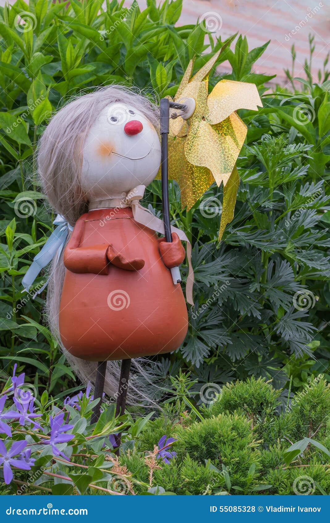 Plaster Sculptures of Assistants in a Garden Stock Photo Image of