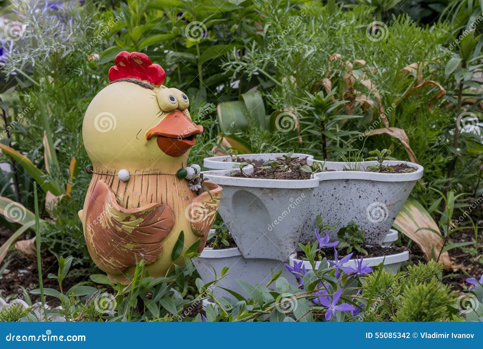 Plaster Sculptures of Assistants in a Garden Stock Photo Image of