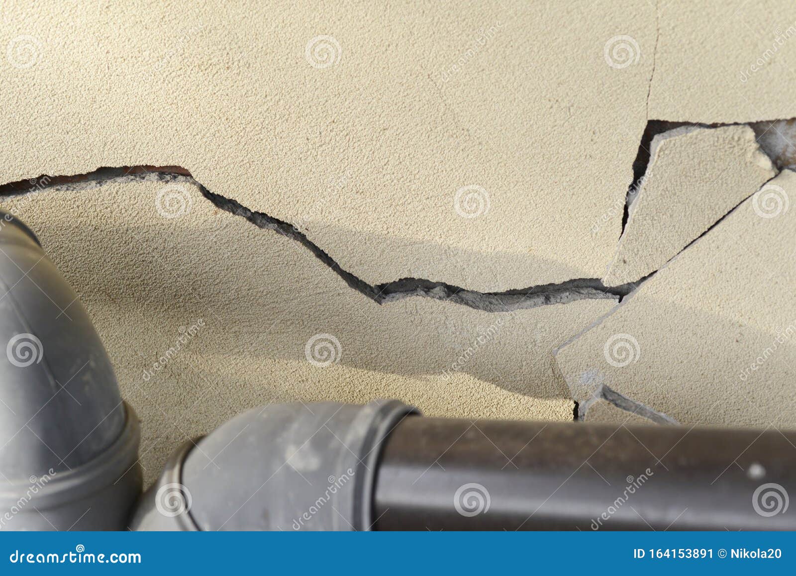 Plaster Wall with Cracks. Building Requiring Repair Stock Image Image