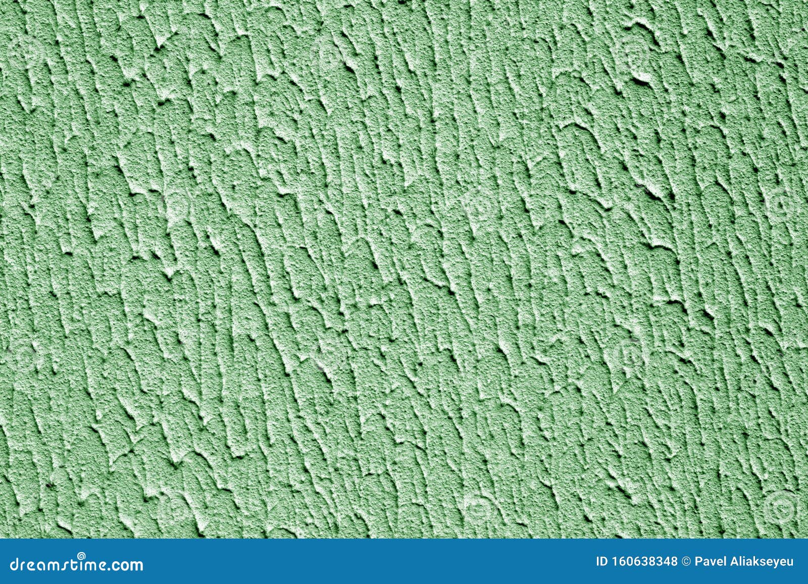 Plaster Wall Texture With Interesting Pattern In Green Color Stock