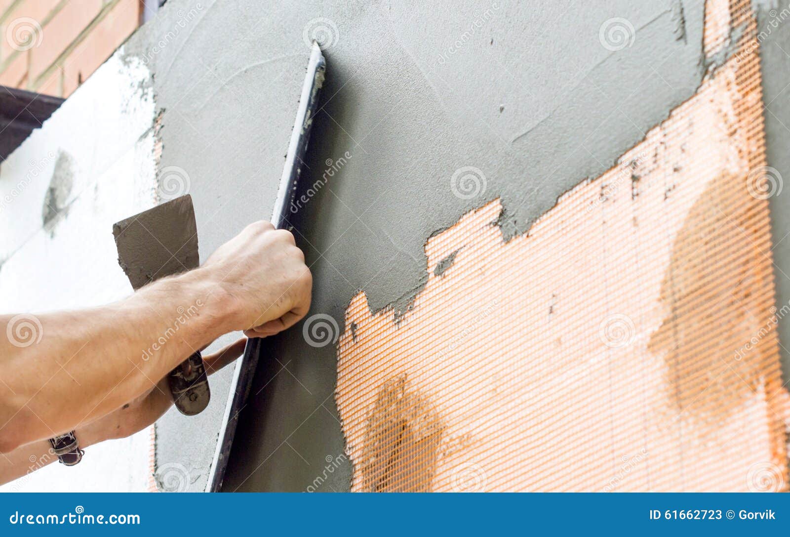 Plastered Walls with a Spatula Stock Image Image of reconstruction