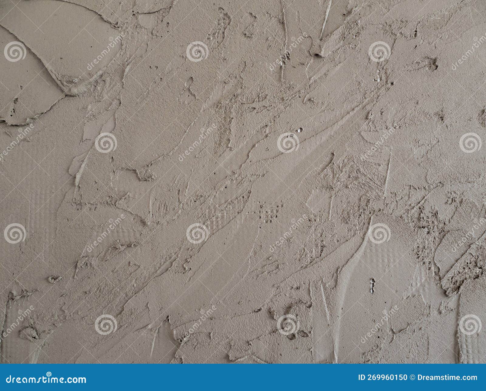 Plastering Cement on a Reinforcing Plastic Grid on a Foam Board Stock