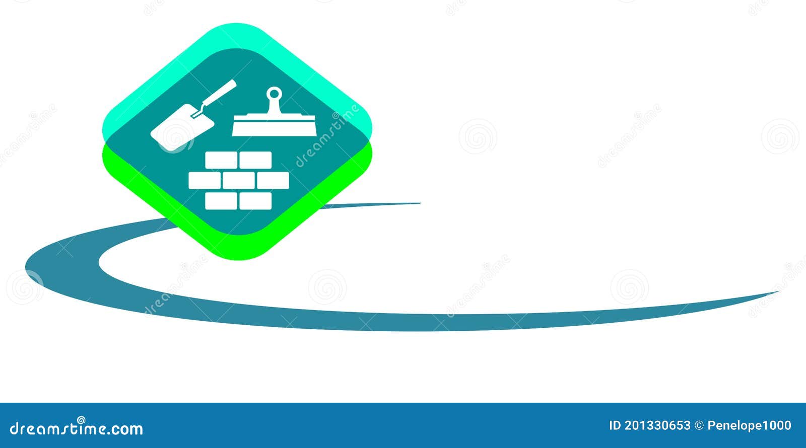 Plastering Finishing Company Graphic in Vector Quality. Stock Vector