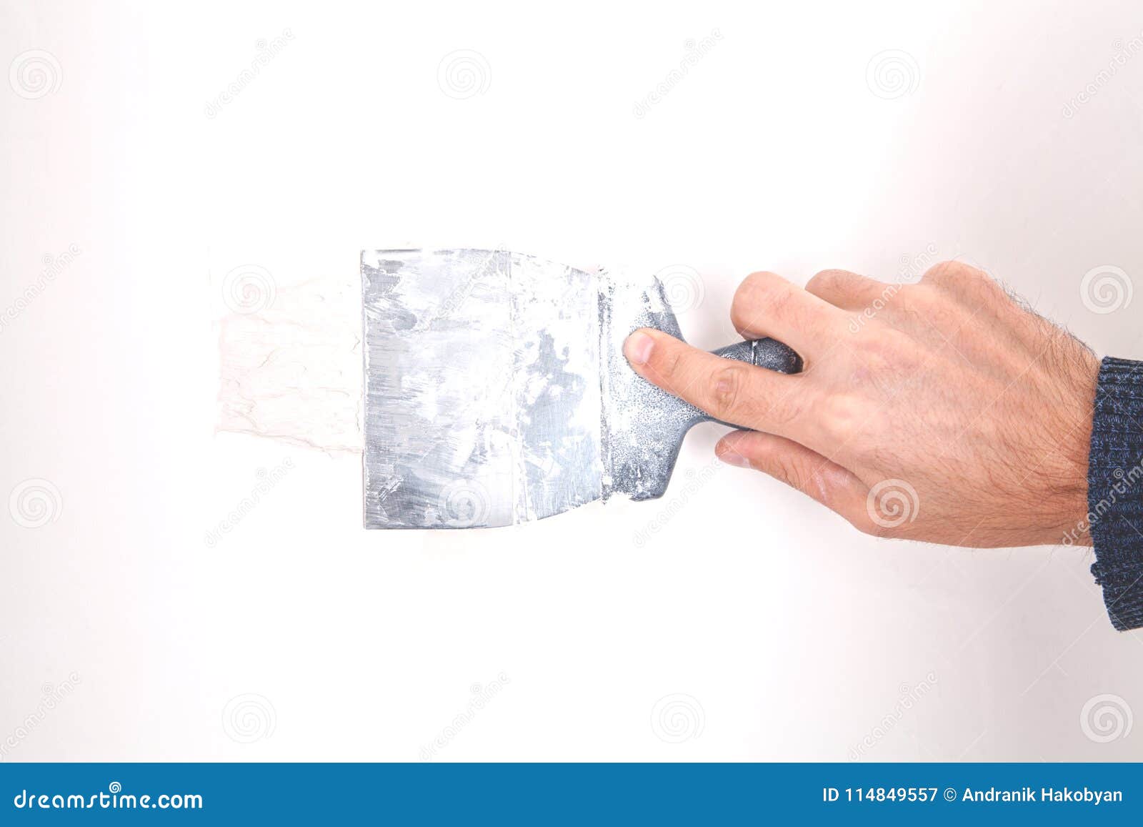 Plastering Wall with Spatula. Stock Image Image of equipment, working