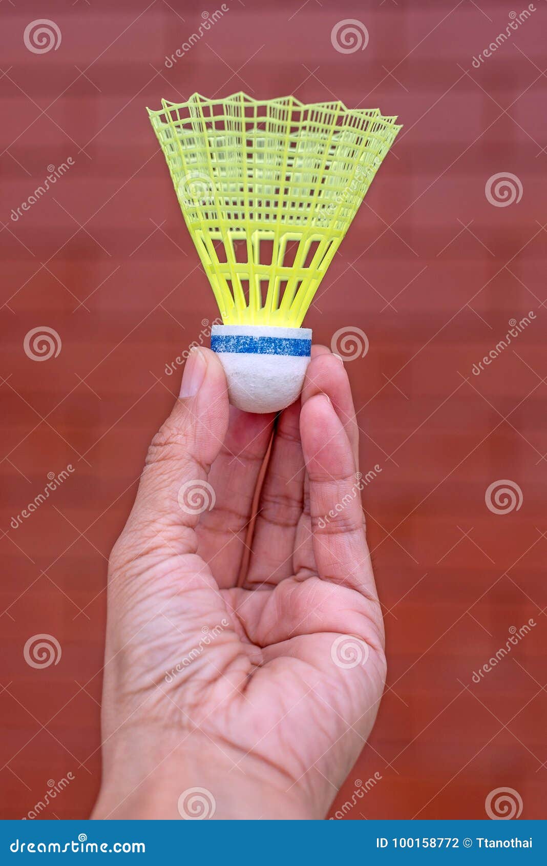 Plastic Badminton Shuttlecock in Hand Stock Photo Image of