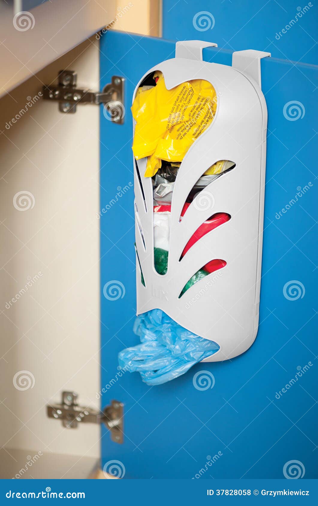 Plastic bag dispenser stock photo. Image of plastic, hanging 37828058