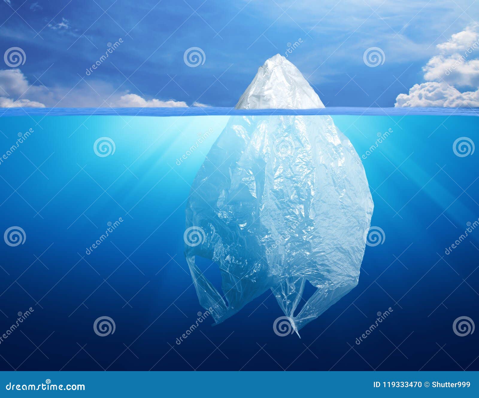Plastic Bag Environment Pollution with Iceberg Stock Photo Image of overcast, danger 119333470