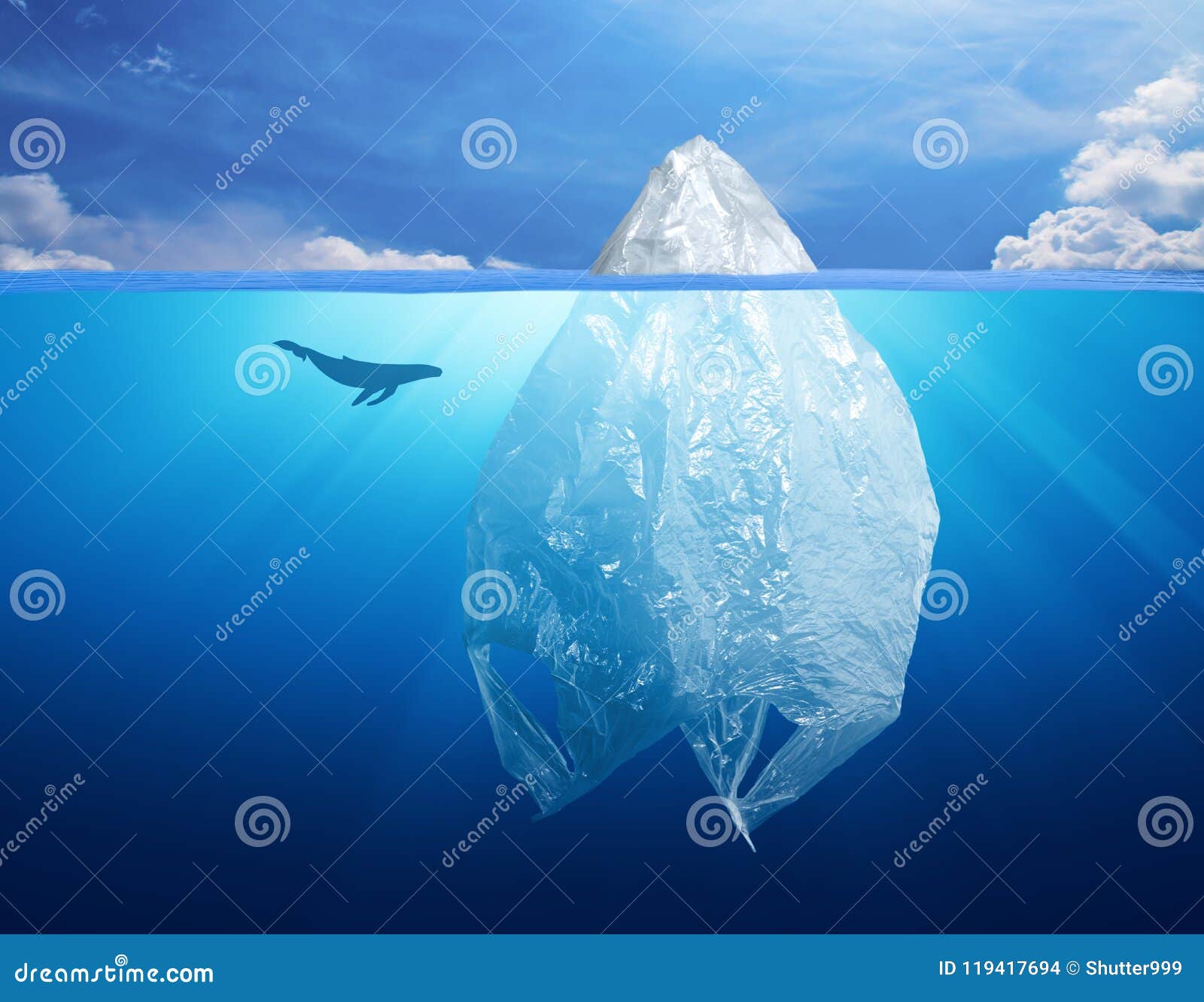 Plastic Bag Environment Pollution with Iceberg Stock Photo Image of phenomenon, blue 119417694