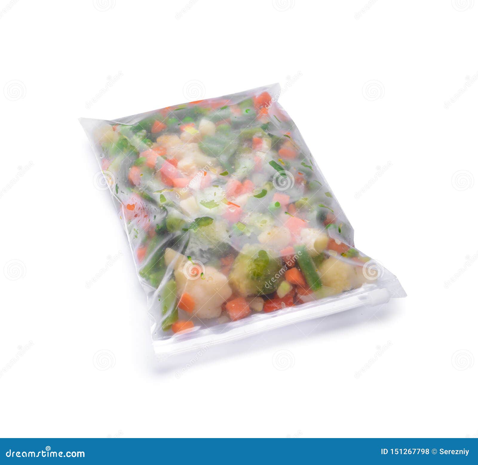 Download Plastic Bag With Frozen Vegetables On White Background Stock Photo Image Of Packed Delicious 151267798