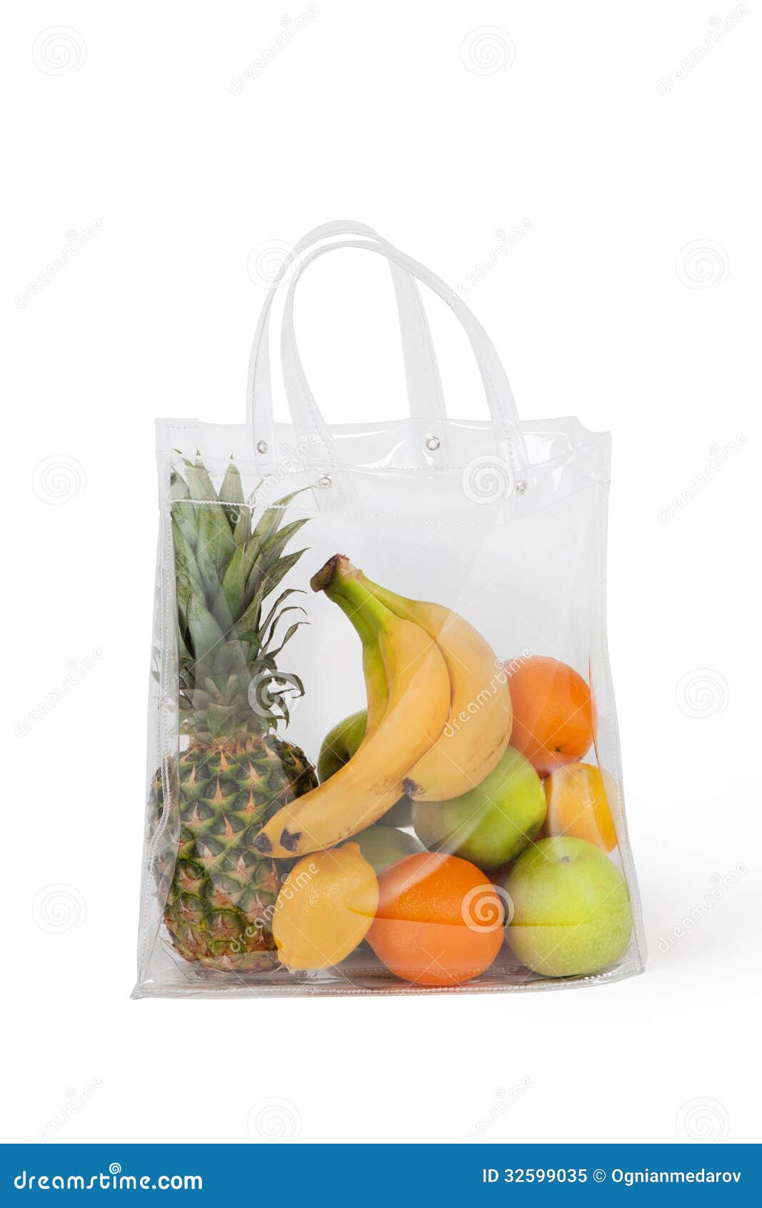 Plastic Bag with Fruits stock image. Image of delicious 32599035