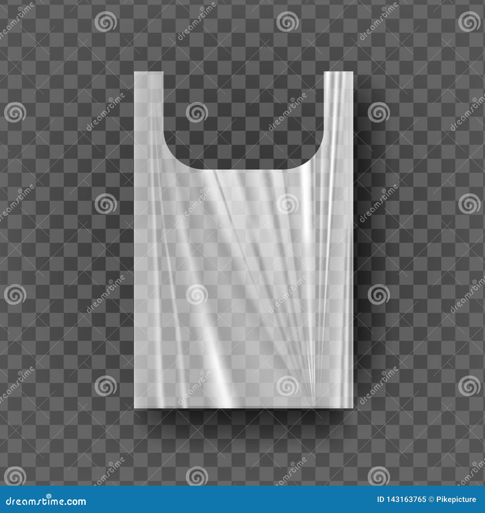 Download Plastic Bag With Handles Vector. Transparent Carrier ...