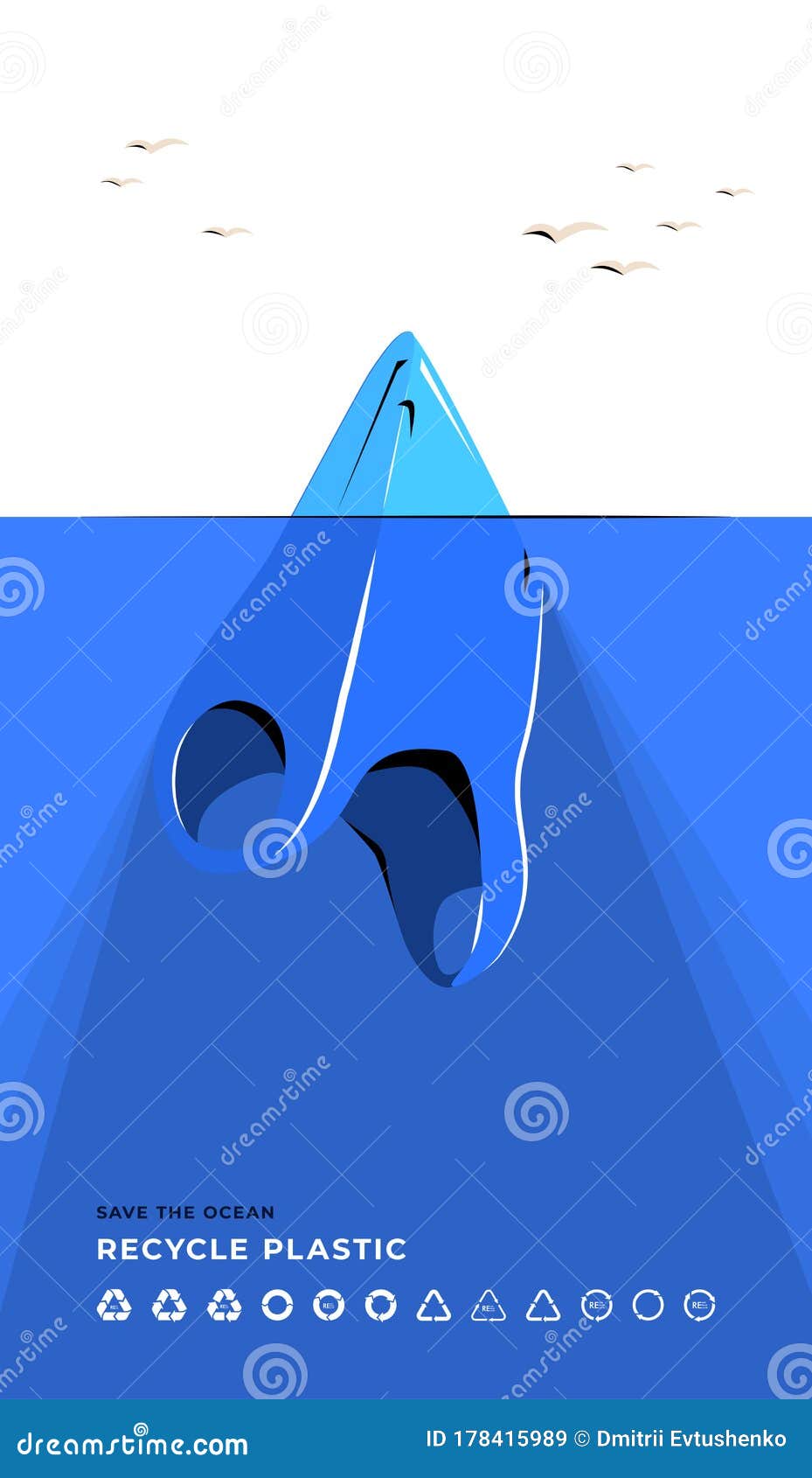 plastic bag iceberg ocean pollutio  banner.