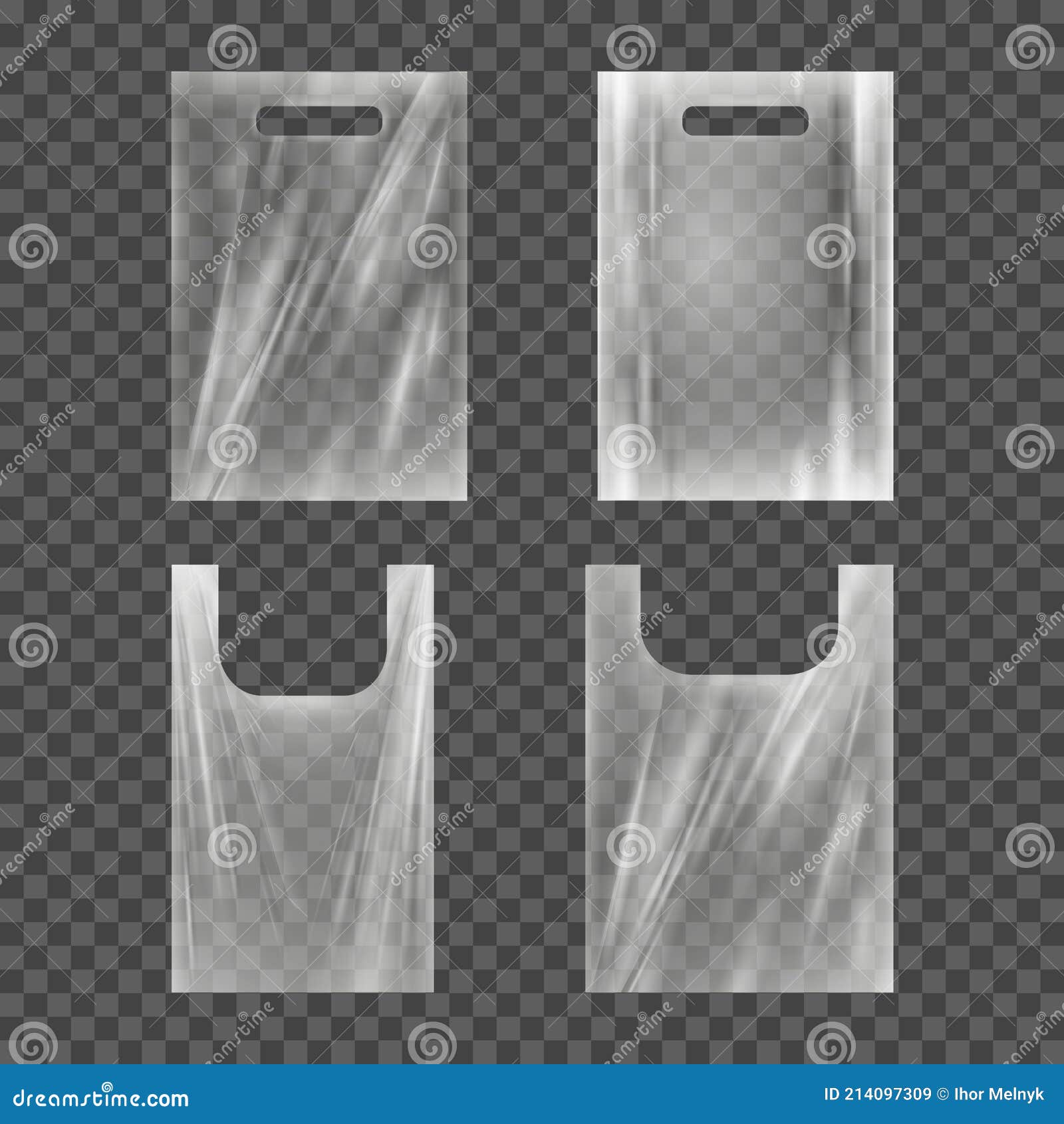 Free Vector  Set of white and transparent plastic bags.