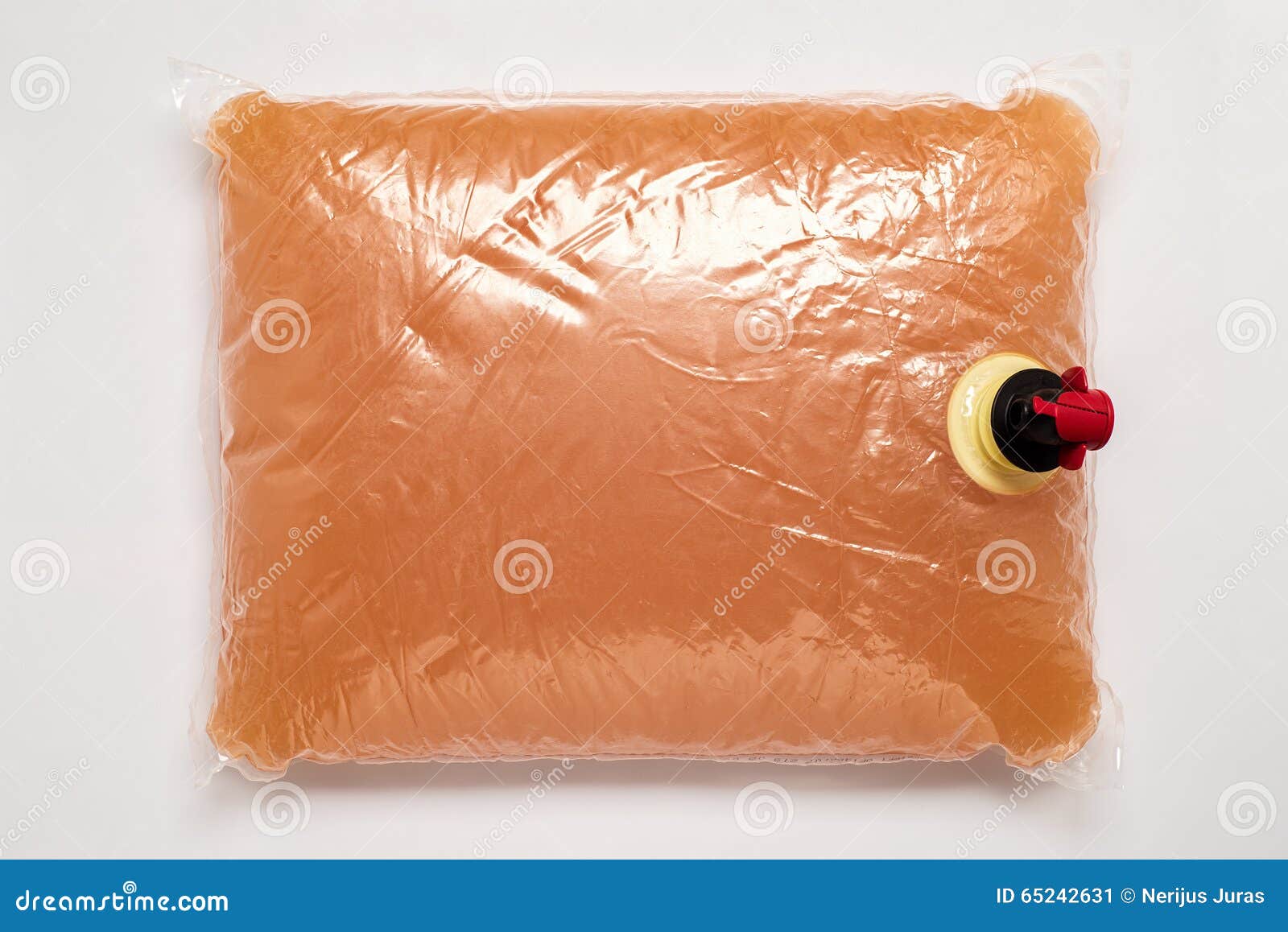Plastic Bag with Tap Full of Apple Juice Stock Image Image of
