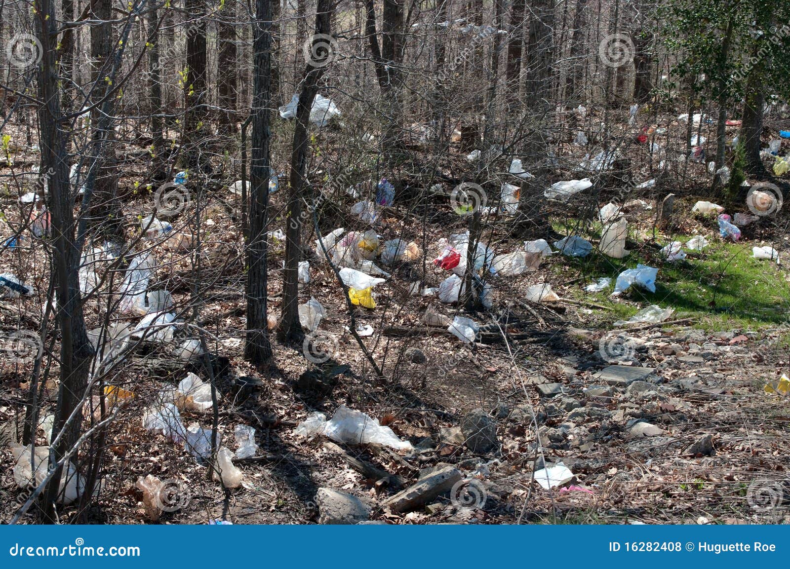 Plastic Garbage Bag Tied Tree Environmental Stock Photo 1464870902