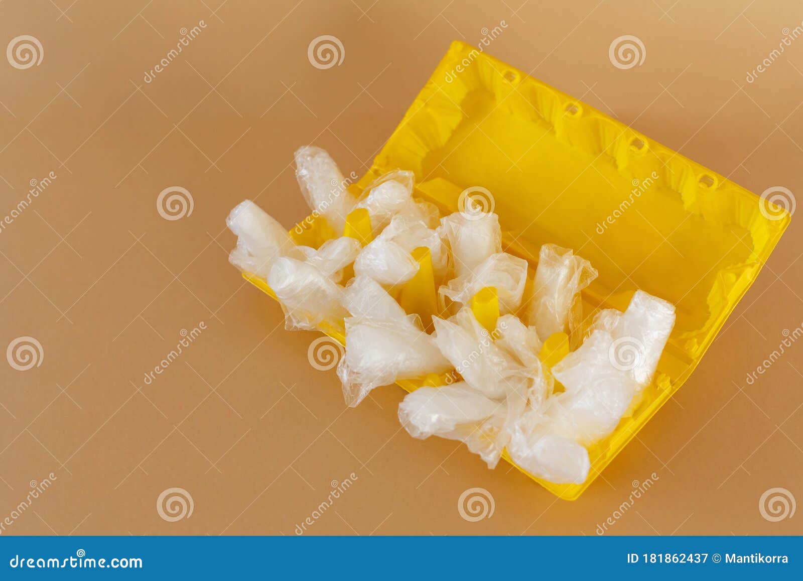 Plastic Bags in a Plastic Egg Container Stock Image Image of plastic