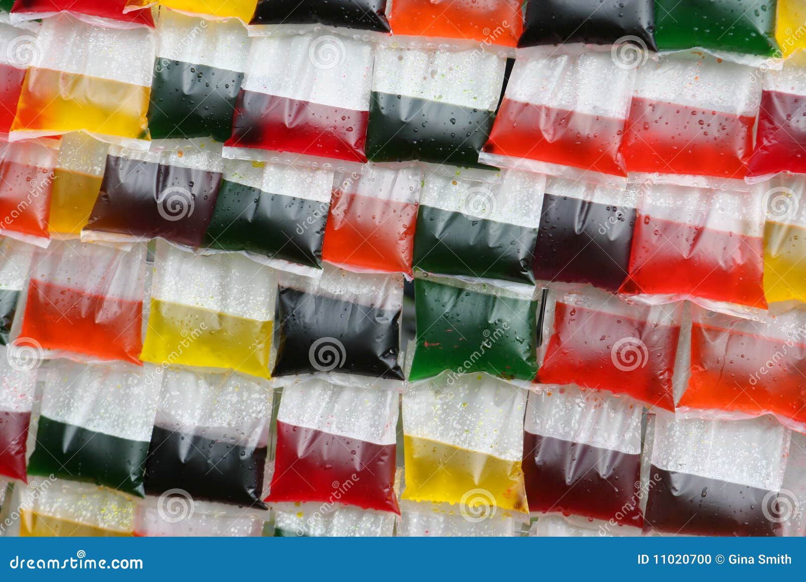 Plastic Bags Filled with Juice. Stock Photo Image of fresh, hanging