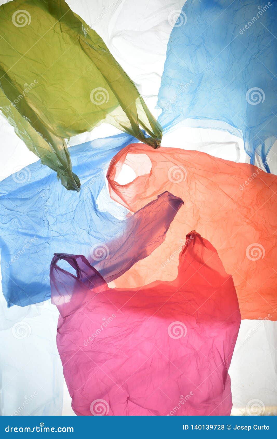 Plastic Bags of Used and Transparent Colors Stock Photo Image of
