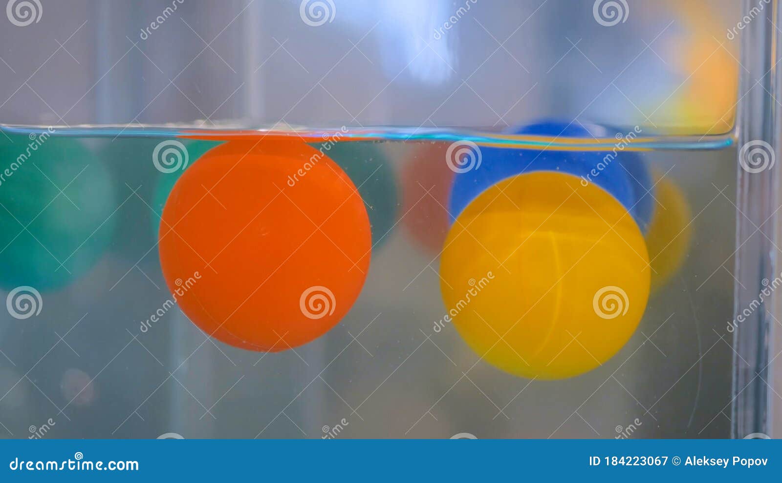 Plastic balls in water editorial photography. Image of museum 184223067