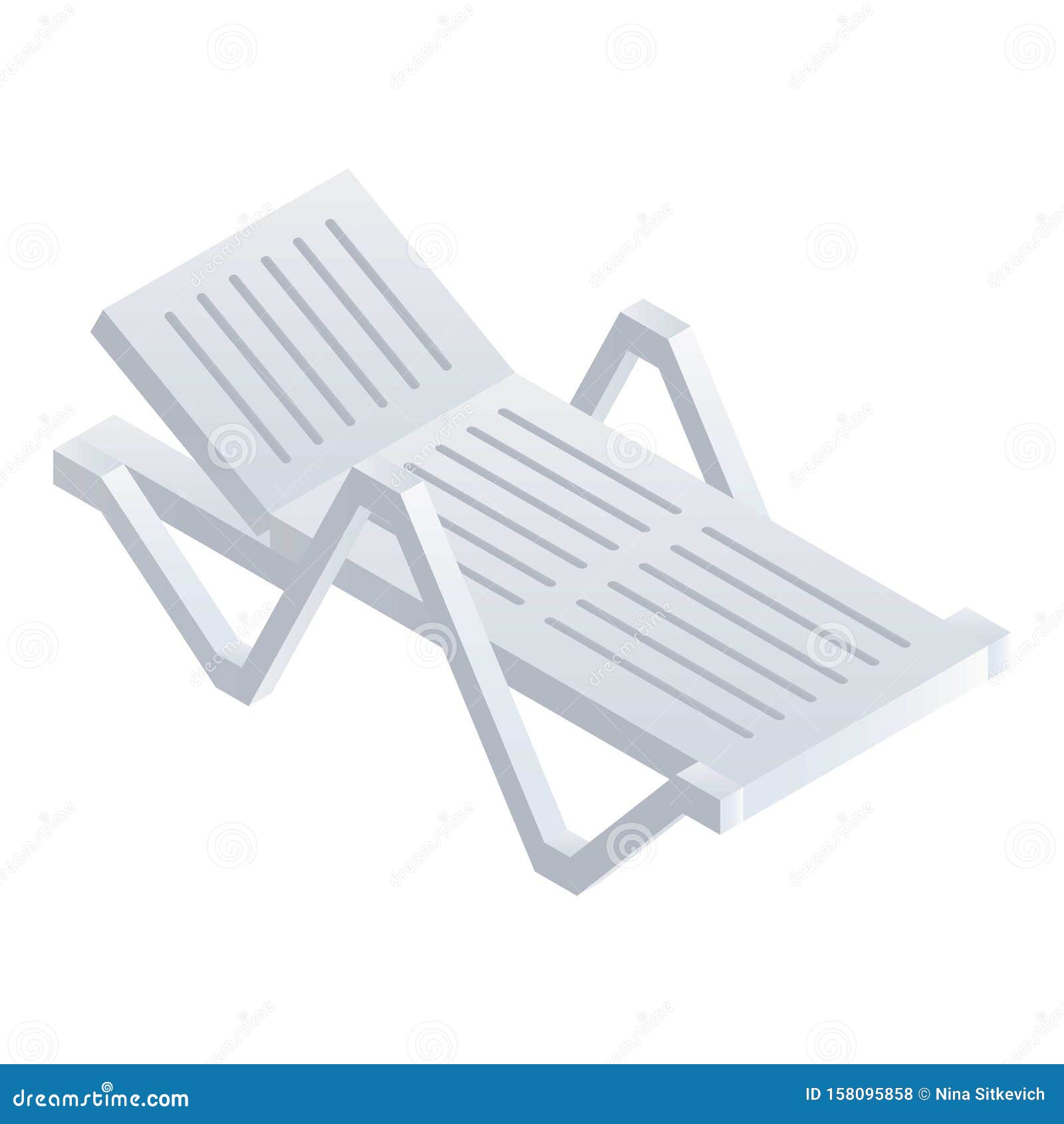 Plastic Beach Chair Icon, Isometric Style Stock Vector