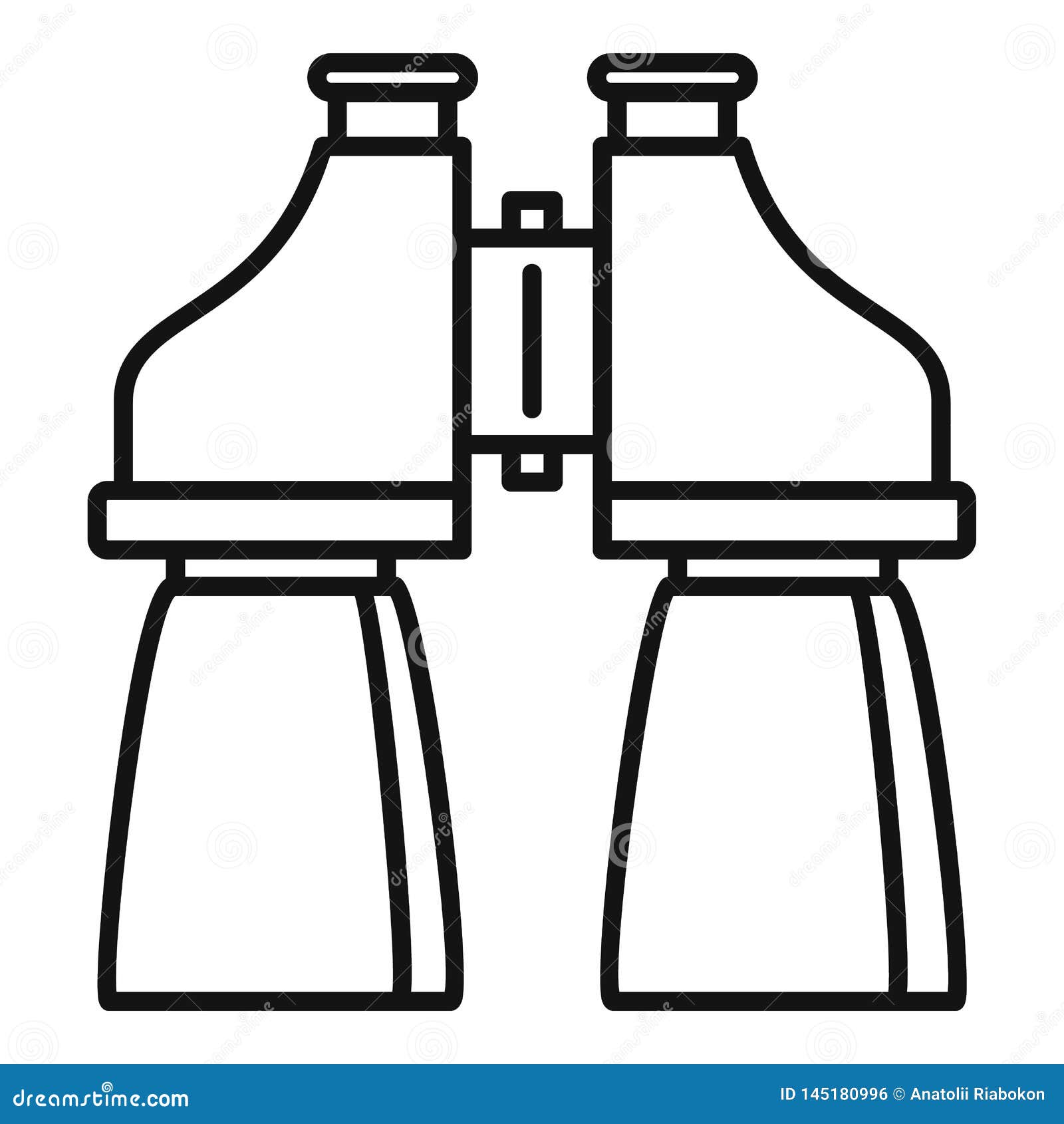 Plastic Binocular Icon, Outline Style Stock Vector Illustration of