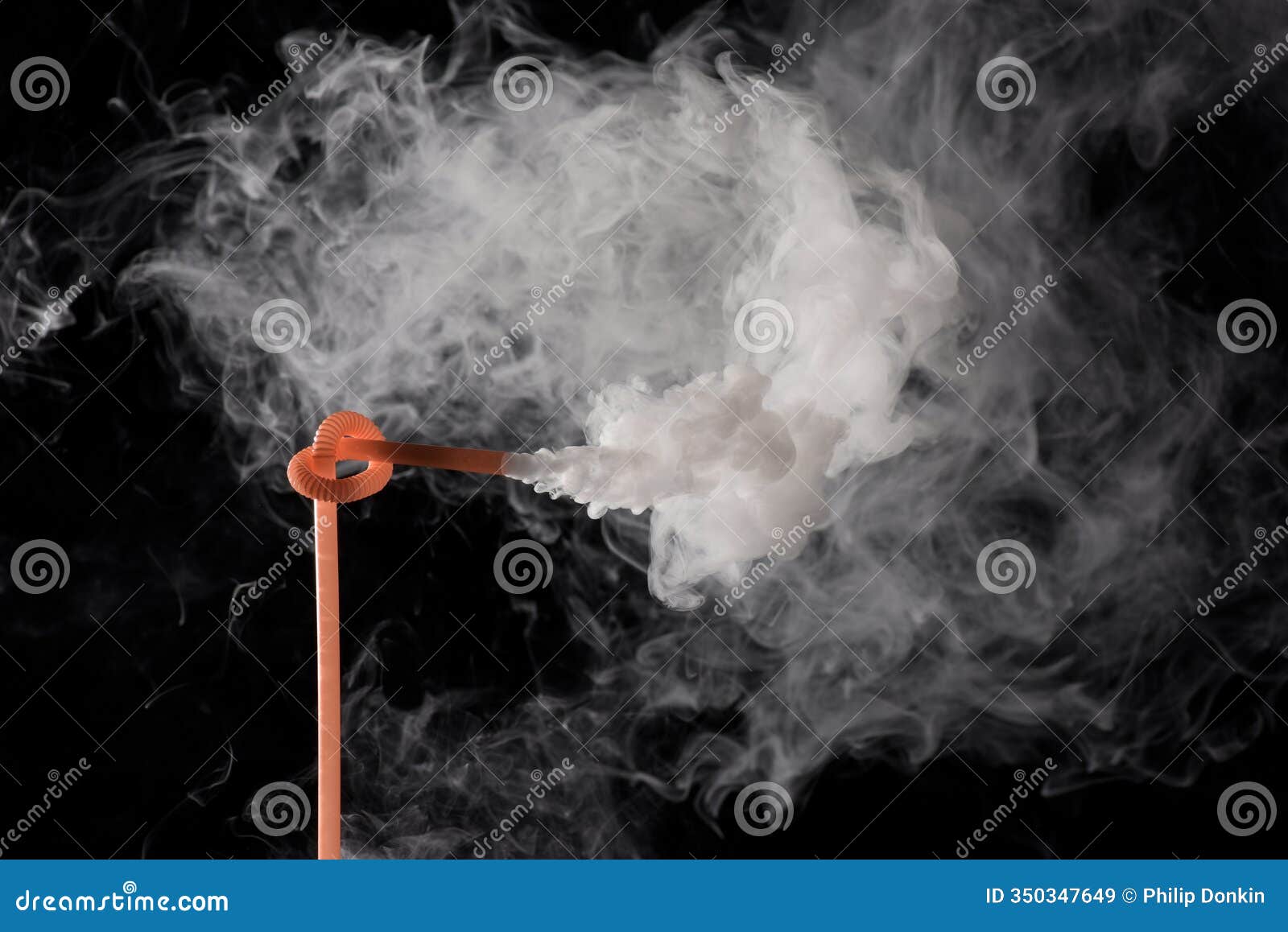plastic bio degradable straws with mist shooting from straws creating unique patterns
