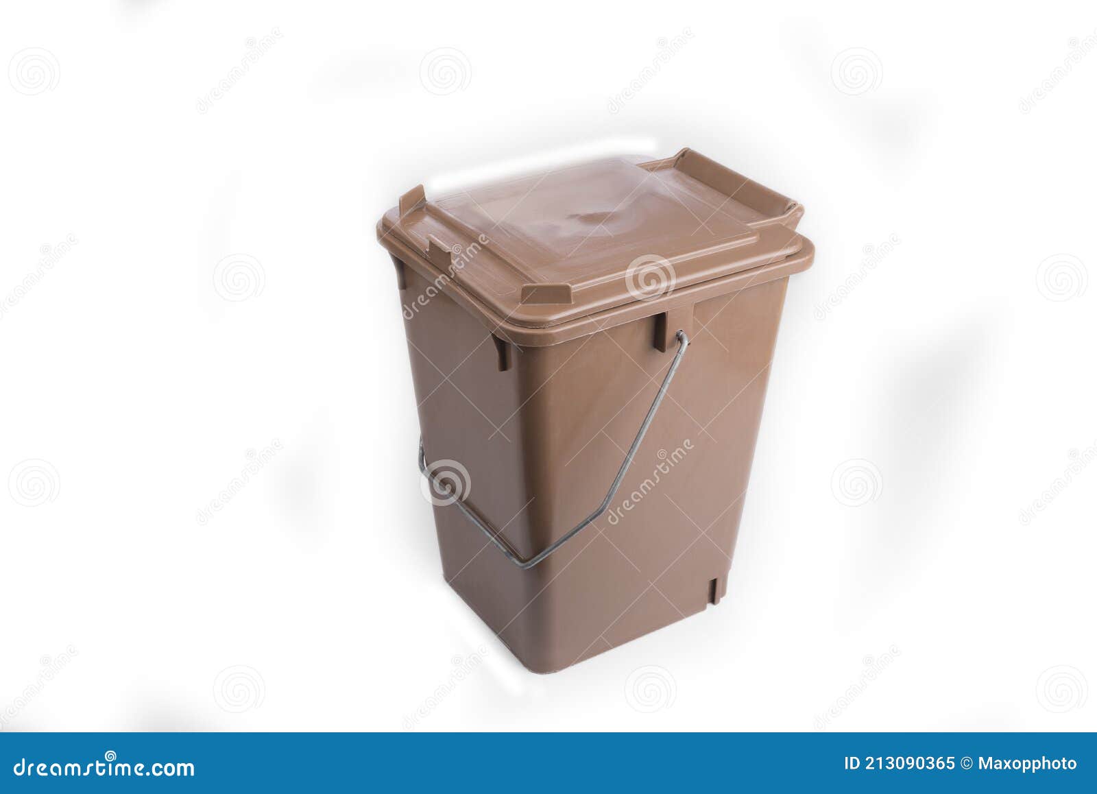 Plastic Bio Kitchen Bin on a White Stock Image Image of container