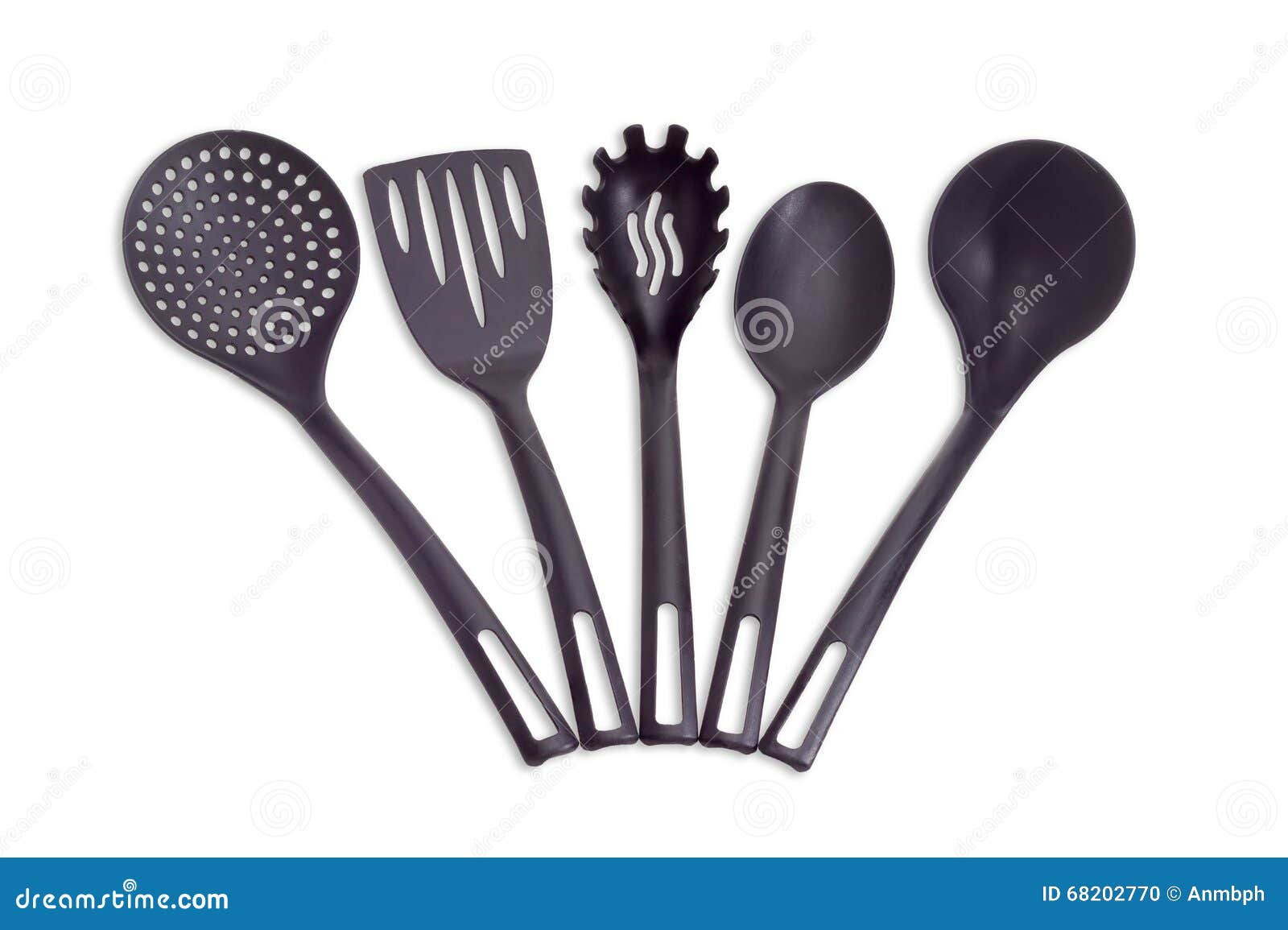 Plastic Black Cooking Utensils on a Light Background Stock Photo - Image of  skimming, boiling: 68202770