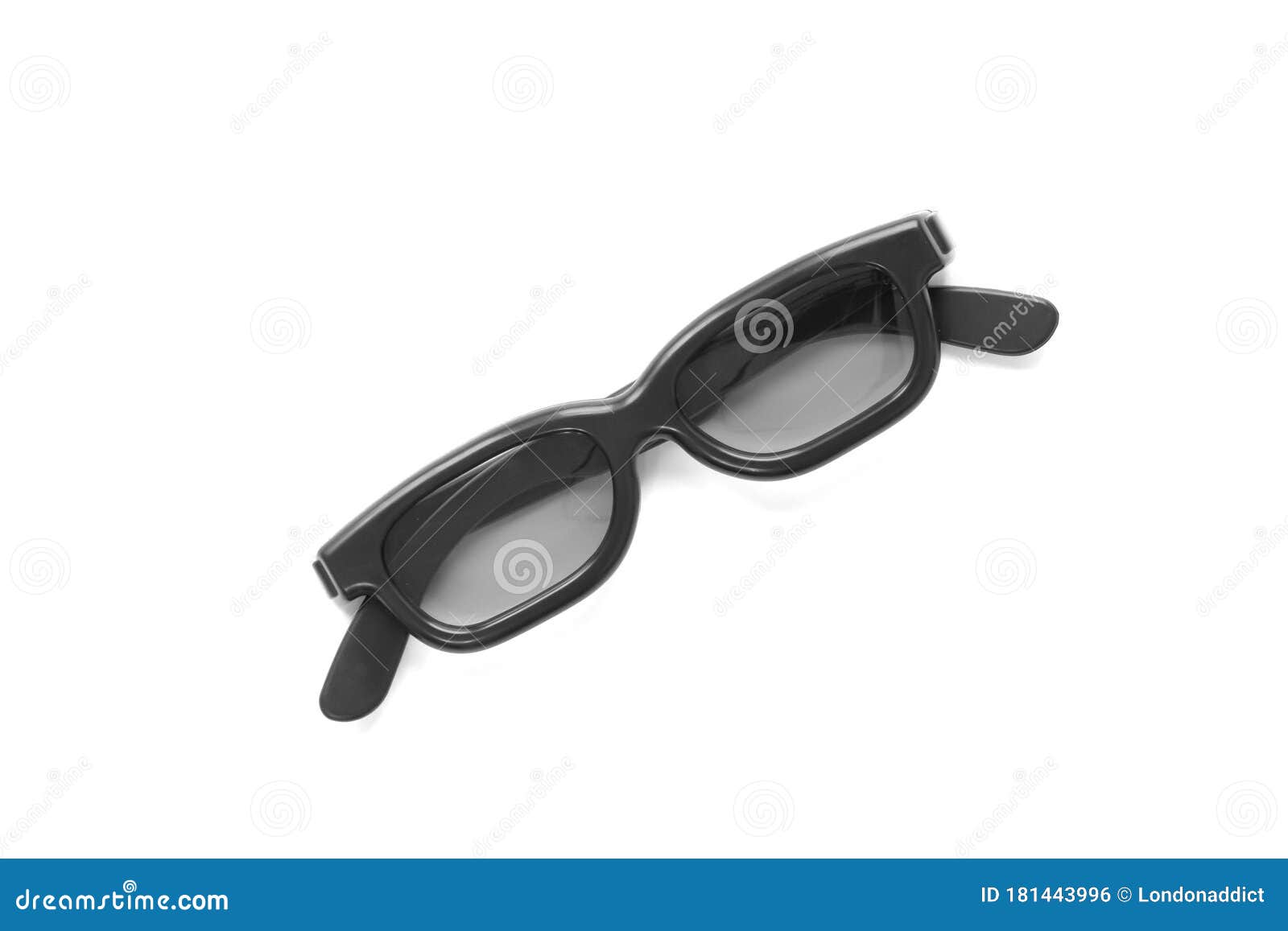 Plastic Black 3D Cinema Glasses Isolated on White Background. 3d Films ...