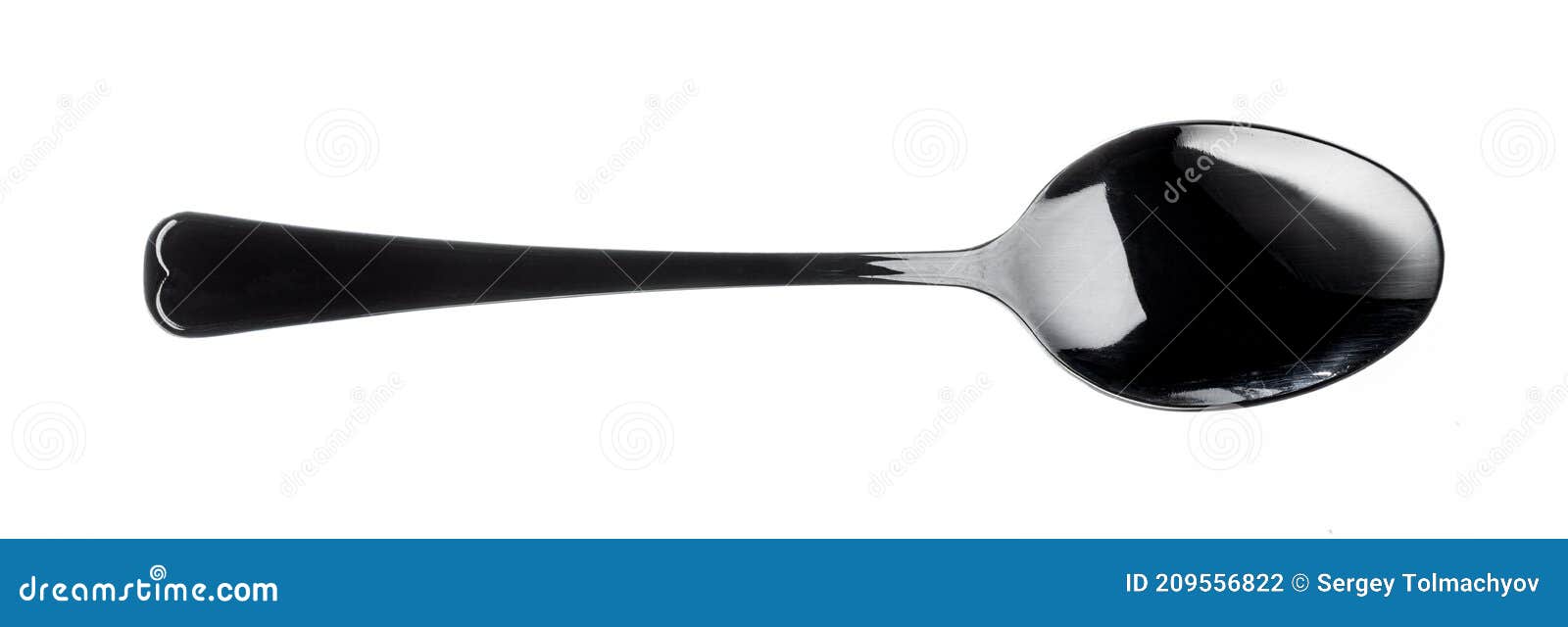 Plastic Black Spoon Isolated on a White Background Stock Photo Image