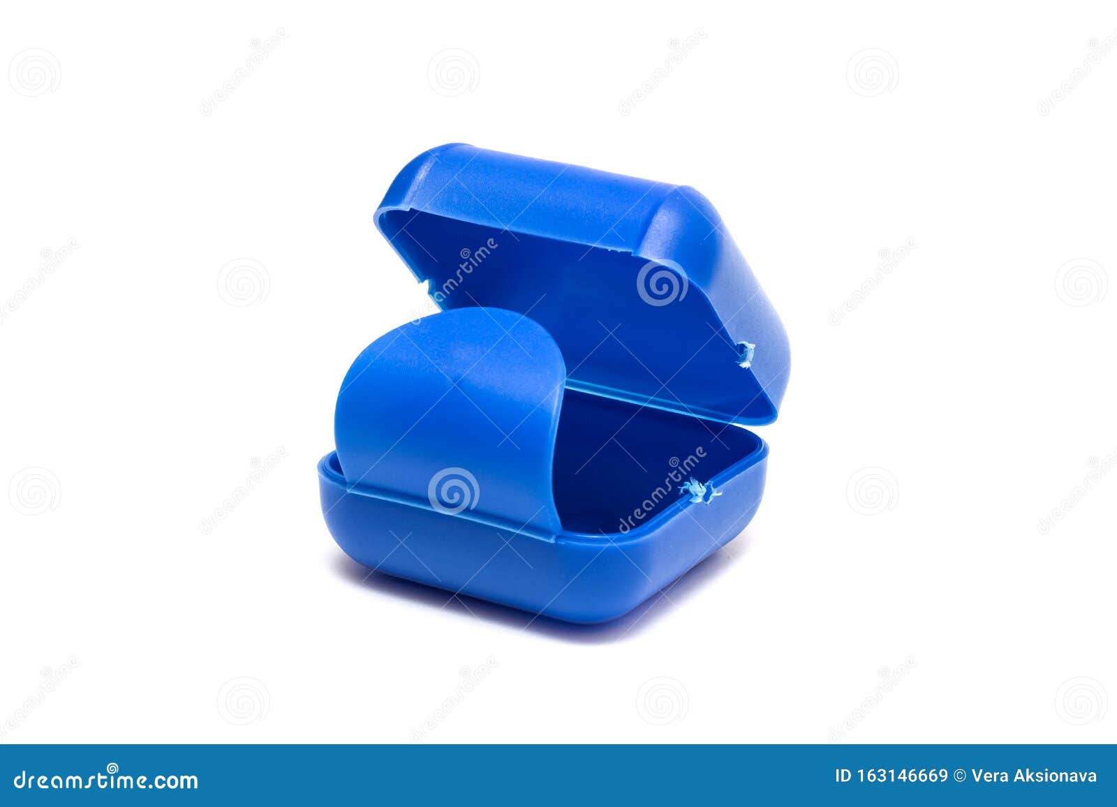 Plastic Blue Box Isolated on White Background Stock Image Image of