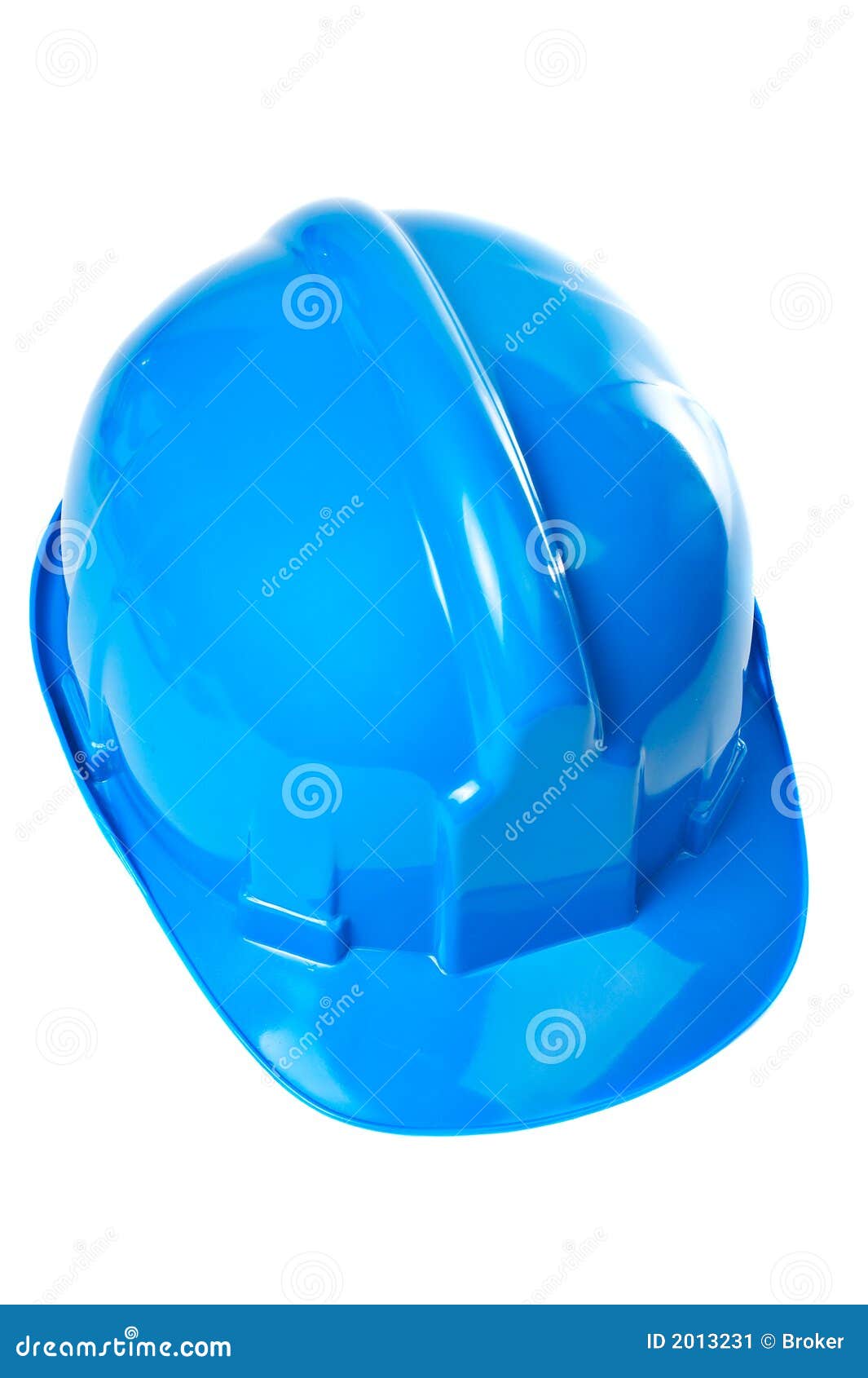 Plastic blue hard hat stock image. Image of damage, isolated 2013231