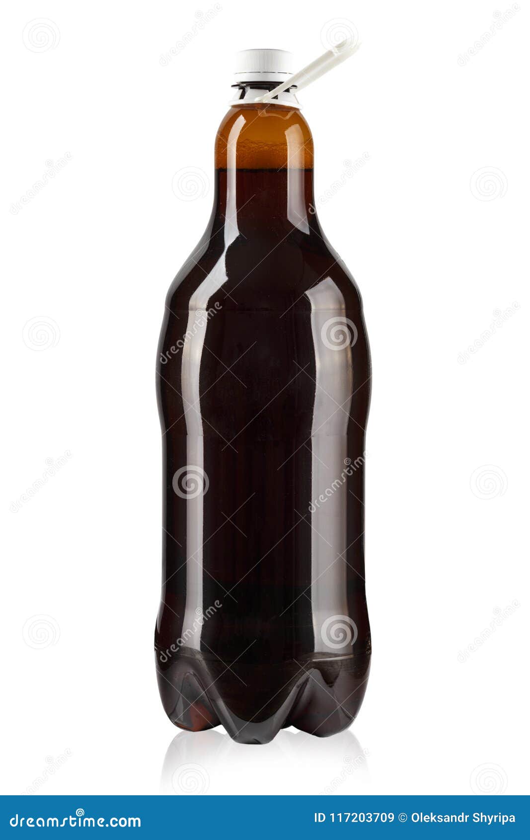 Plastic bottle with beer stock image. Image of bank 117203709