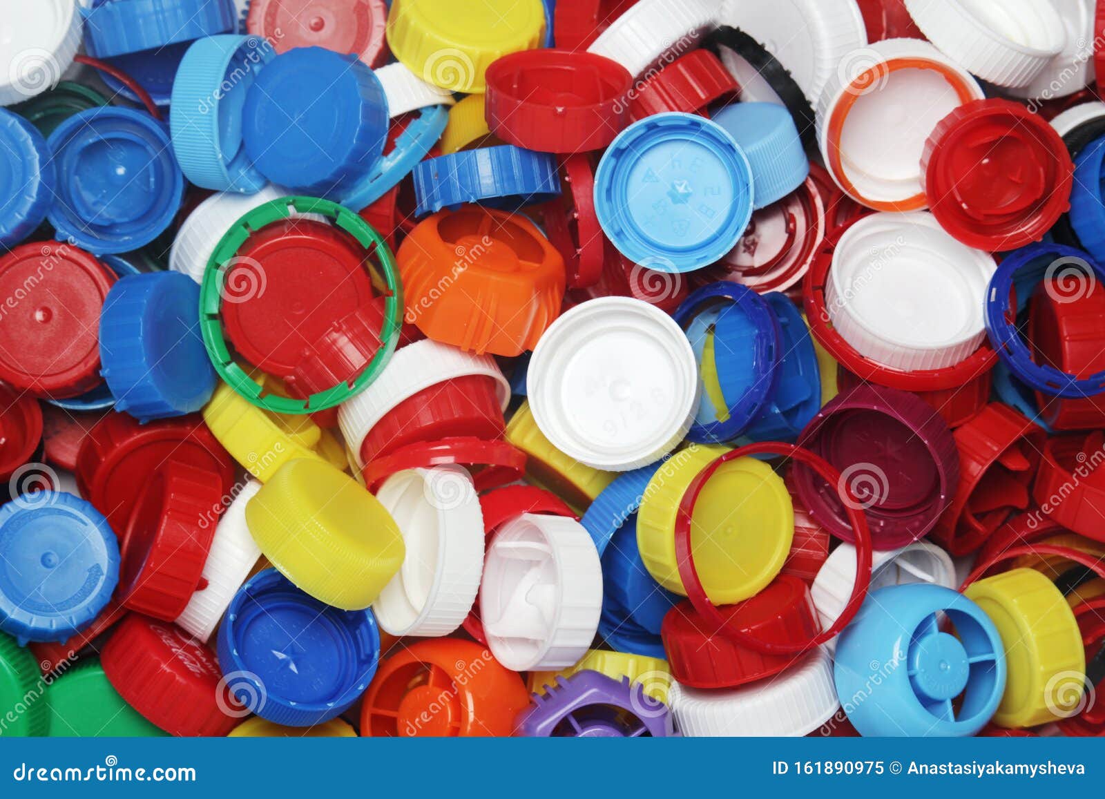 Plastic Bottle Caps Collected for Recycling Stock Image Image of
