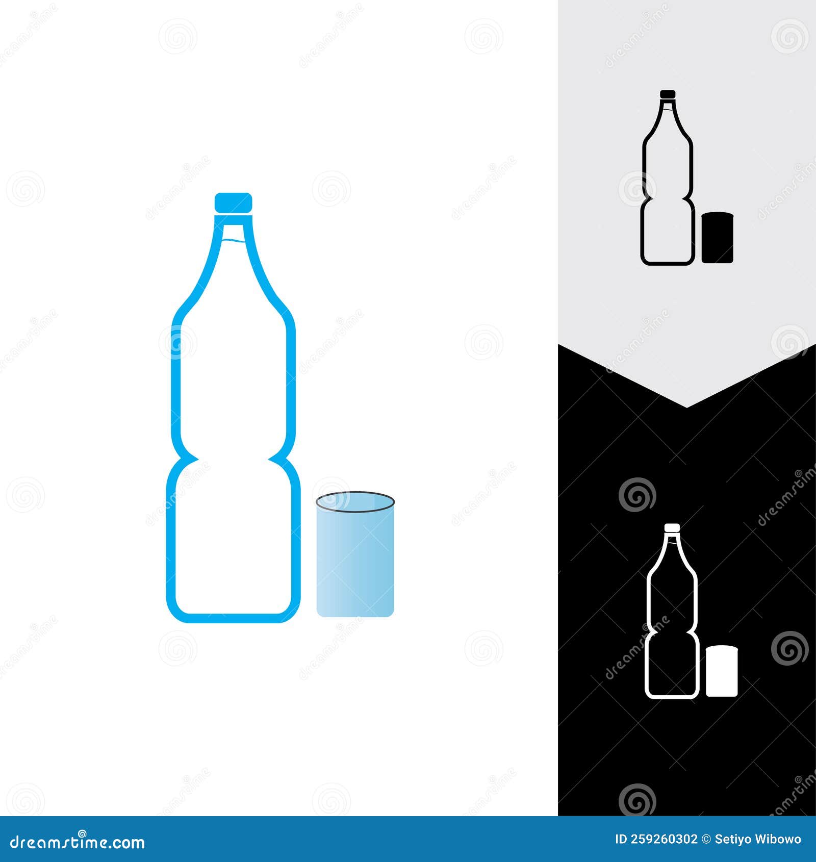 Plastic Bottle and Glass Vector Icon Stock Vector Illustration of