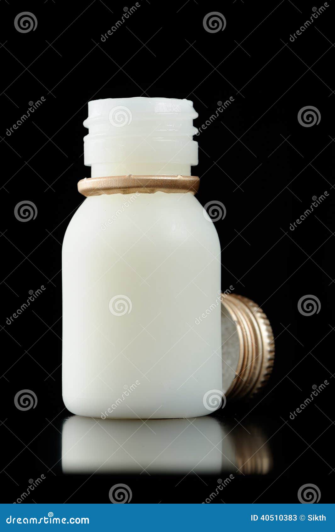 Plastic Bottle Suspension Liquid Medicine Black Background Stock Photos