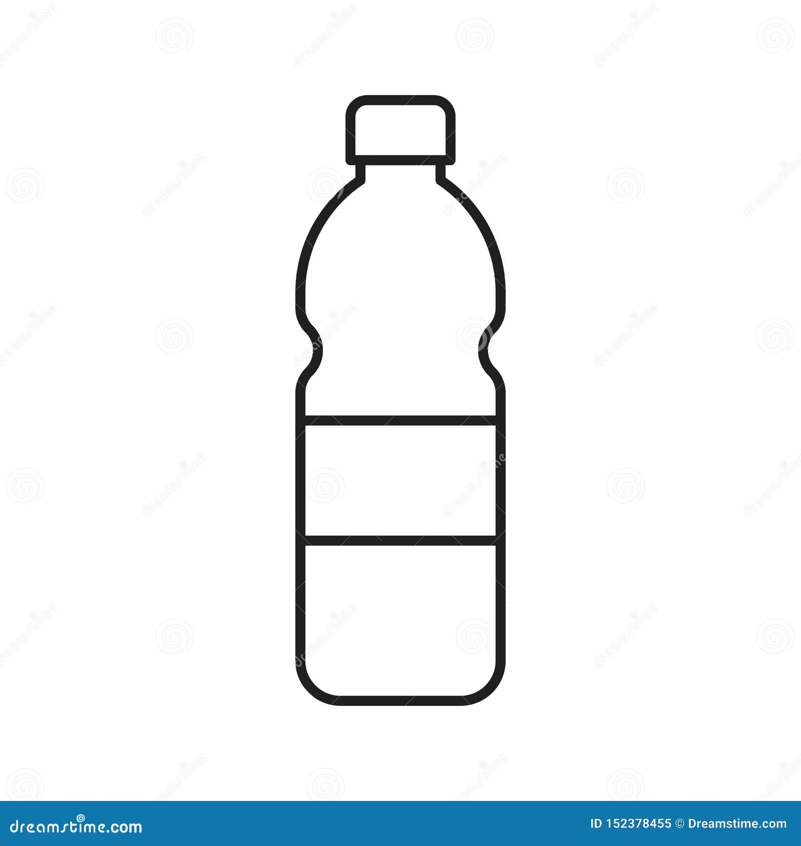 Plastic Bottle Vector Illustration, Line Style Icon Stock Vector
