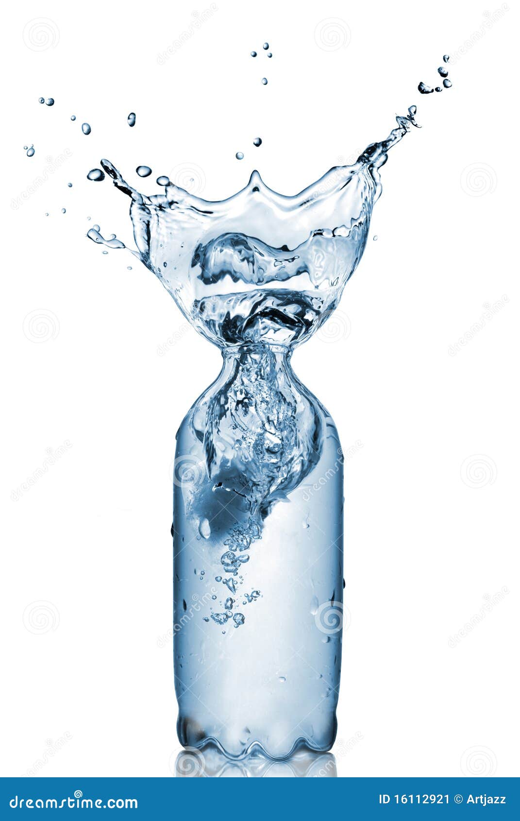 Plastic Bottle with Water Splash Isolated Stock Image Image of energy