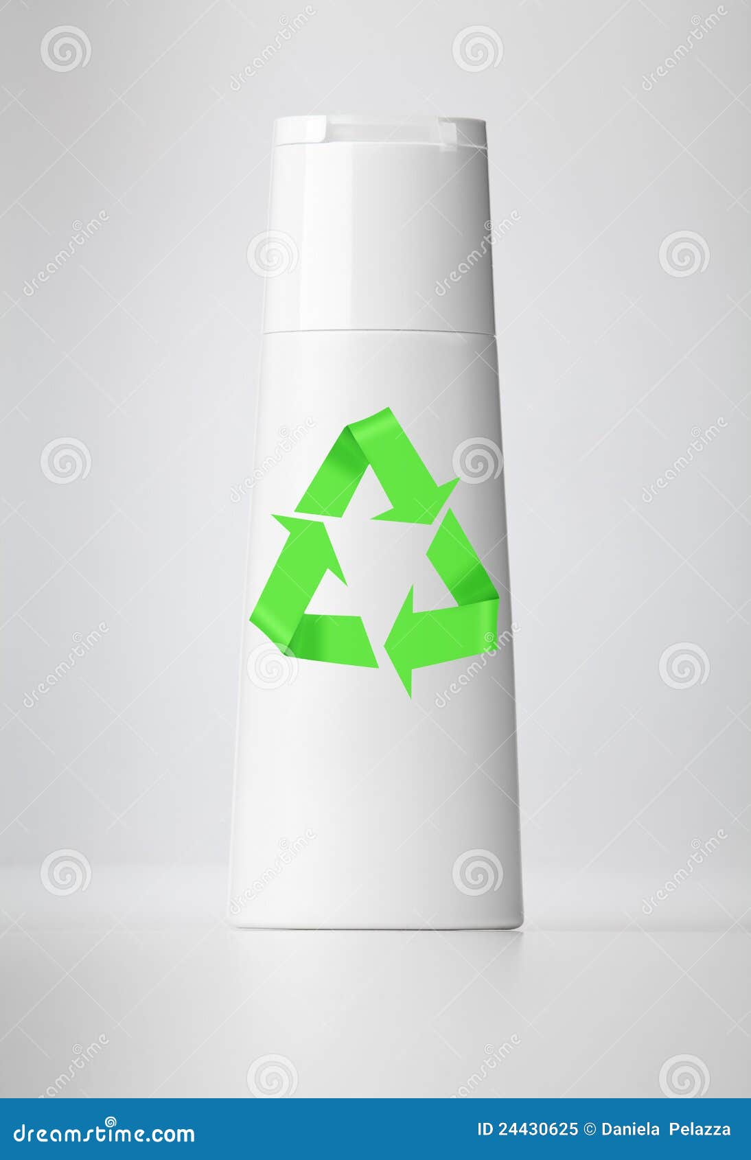 Plastic Bottle on White with Recycle Symbol. Stock Image Image of