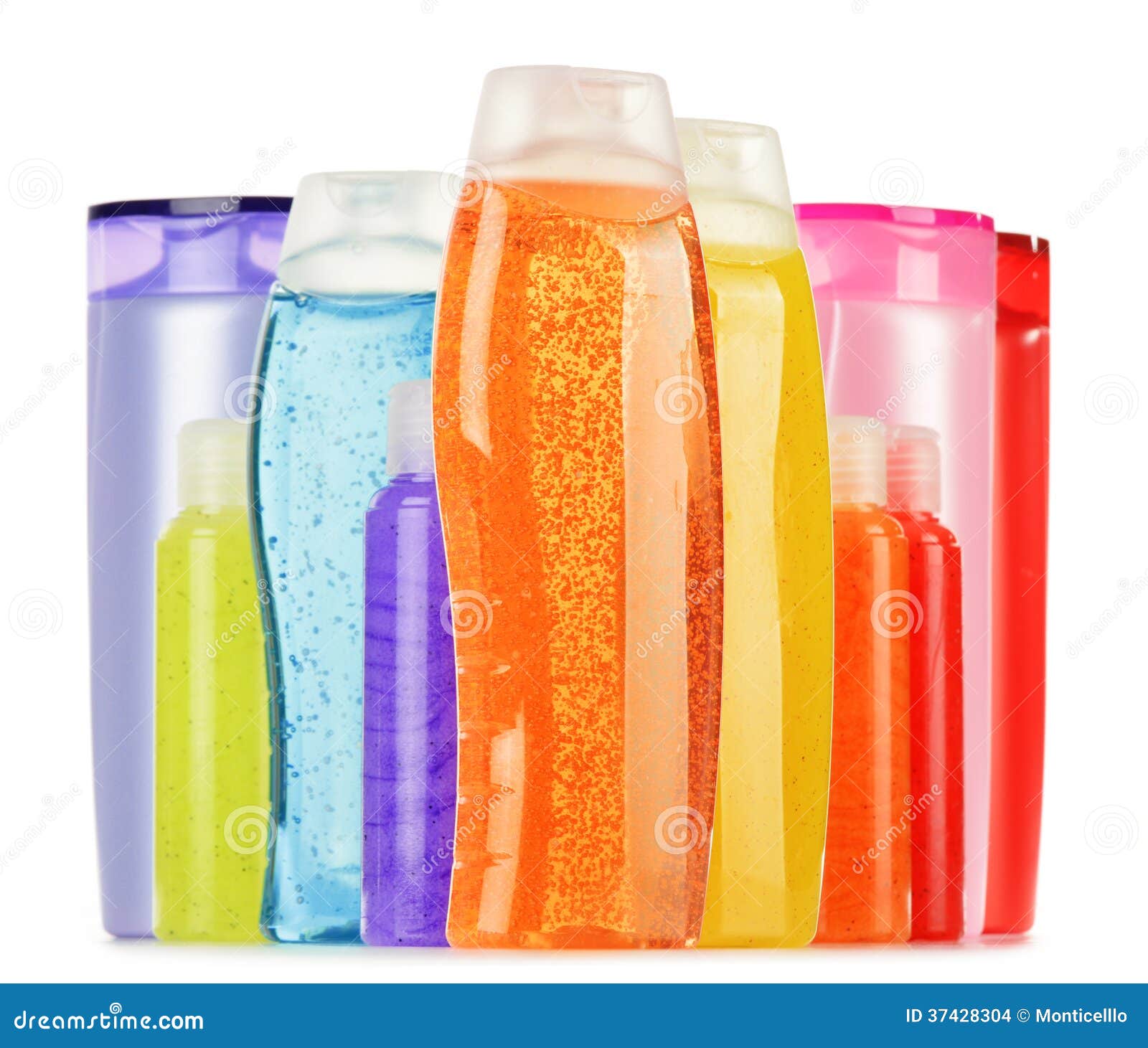 Plastic Bottles of Body Care and Beauty Products Stock Photo Image of object, perfume 37428304