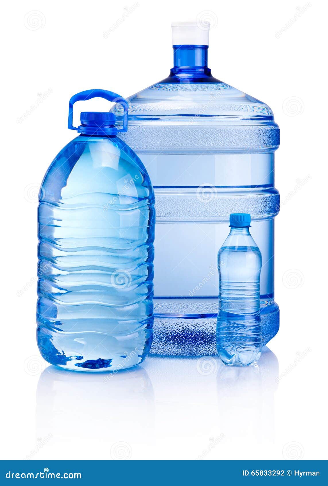 Plastic Bottles of Drink Water Isolated on White Background Stock Photo