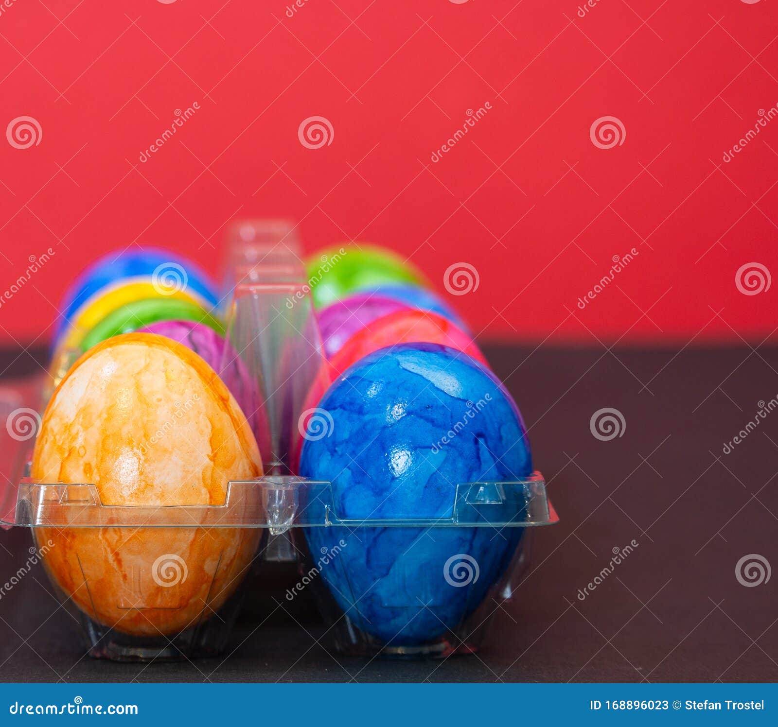 Plastic Bowl Full of Colourful Easter Eggs Stock Image Image of