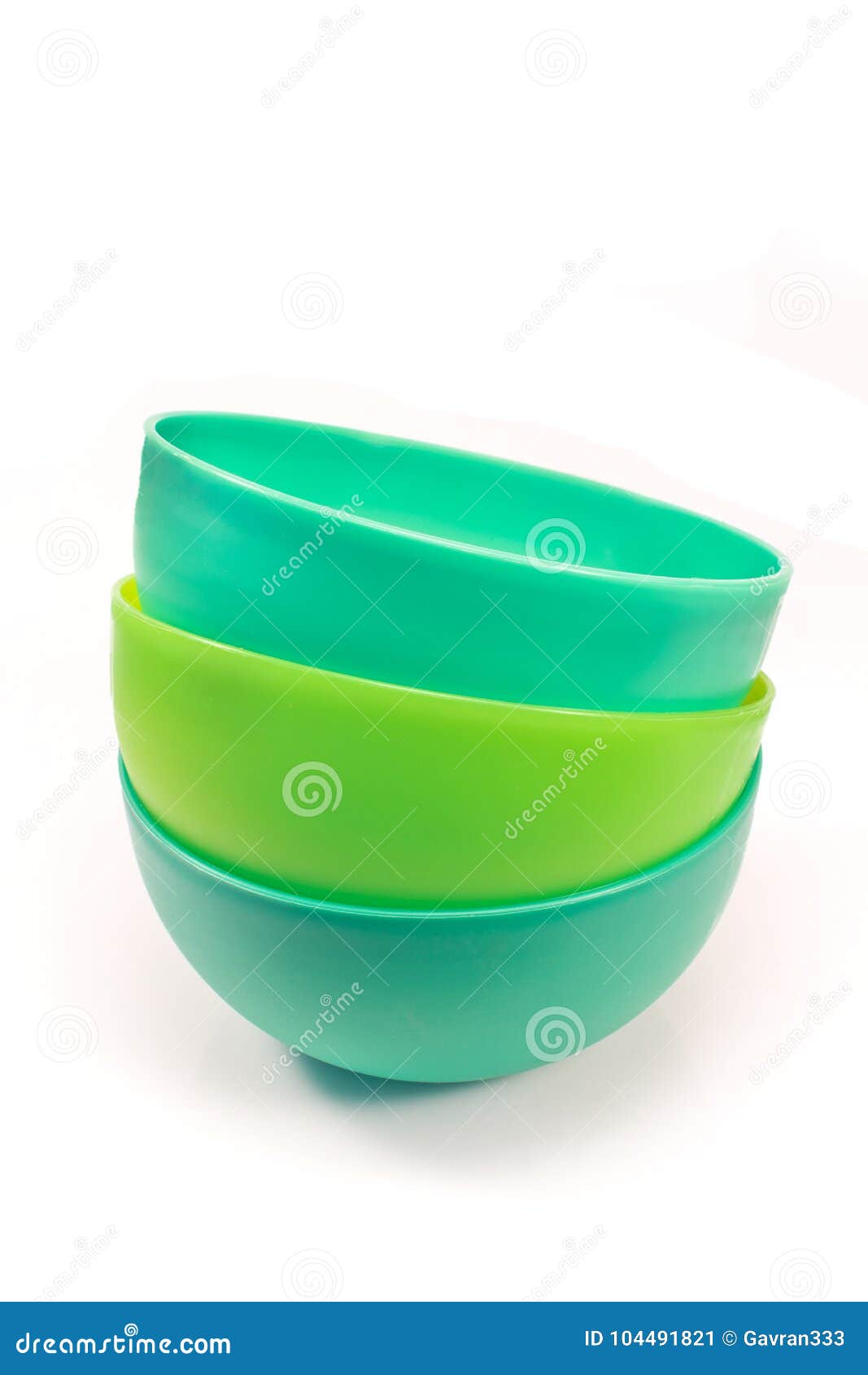 Plastic Bowls Isolated on White Background Stock Image Image of