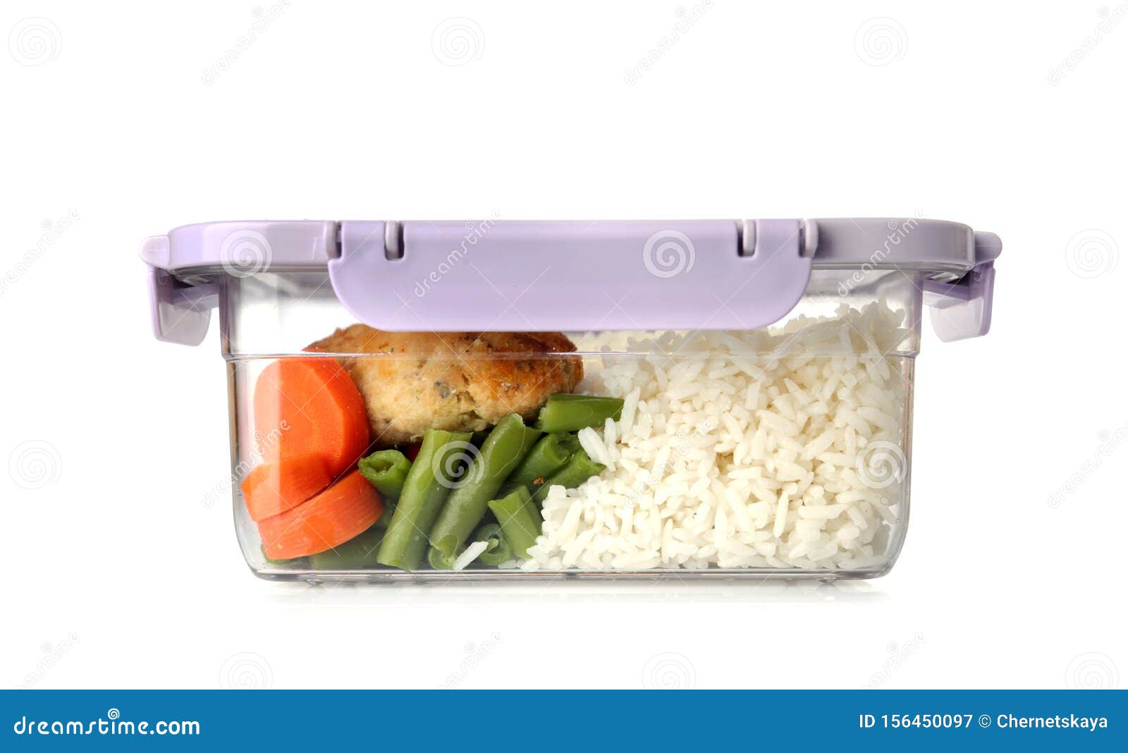 Plastic Box with Prepared Meal on White Stock Image Image of cook, closed 156450097